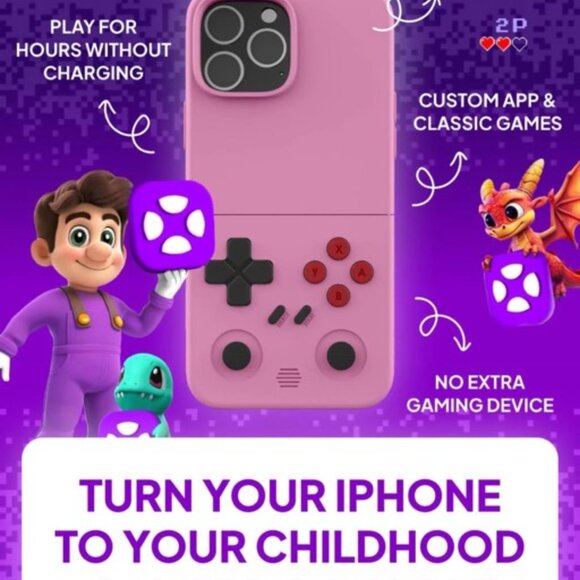 SOOLRA-The World’s First Gaming Console Case for iPhone 12-15 (Pink) - Picture 9 of 11